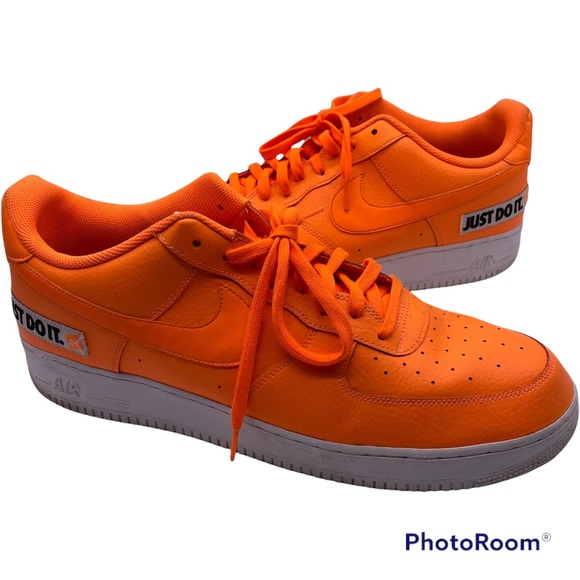 Nike Other - Nike Air Force 1 AF1 Mens 18 Low Top Sneakers Total Orange Neon BQ5360-800